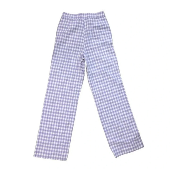 Zara Wide-Legged Gingham Pants NWT | Lilac and White  | Size XS - Picture 2 of 5